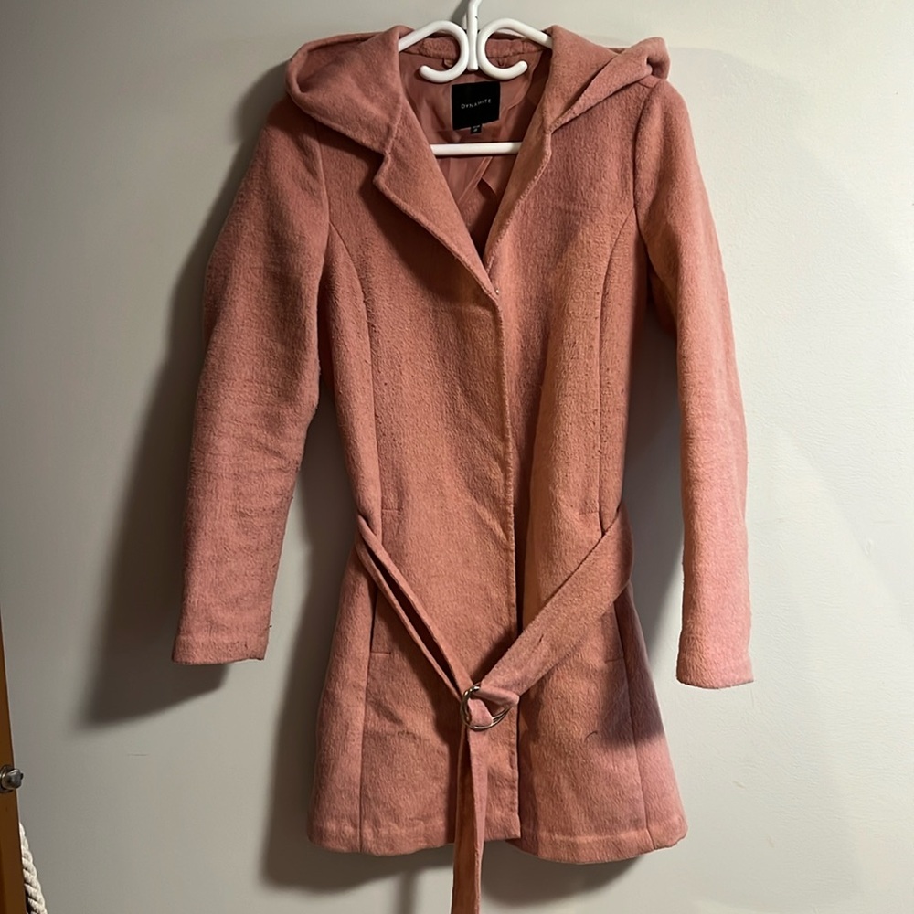 Dynamite | Pink Wool Blend Long Coat